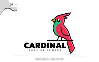 Cardinal funny mascot logo design