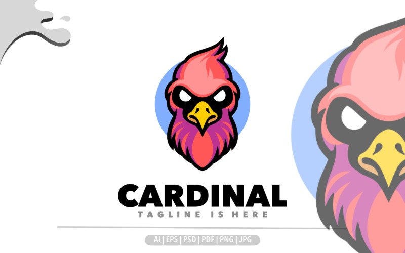 Cardinal mascot head logo design Logo Template