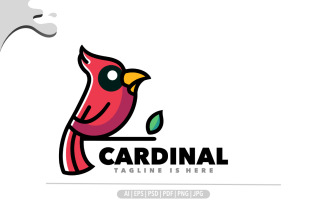 Cute Cardinal mascot design logo