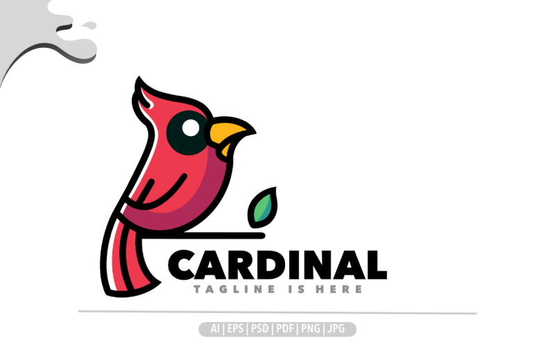 Cute Cardinal mascot design logo Logo Template