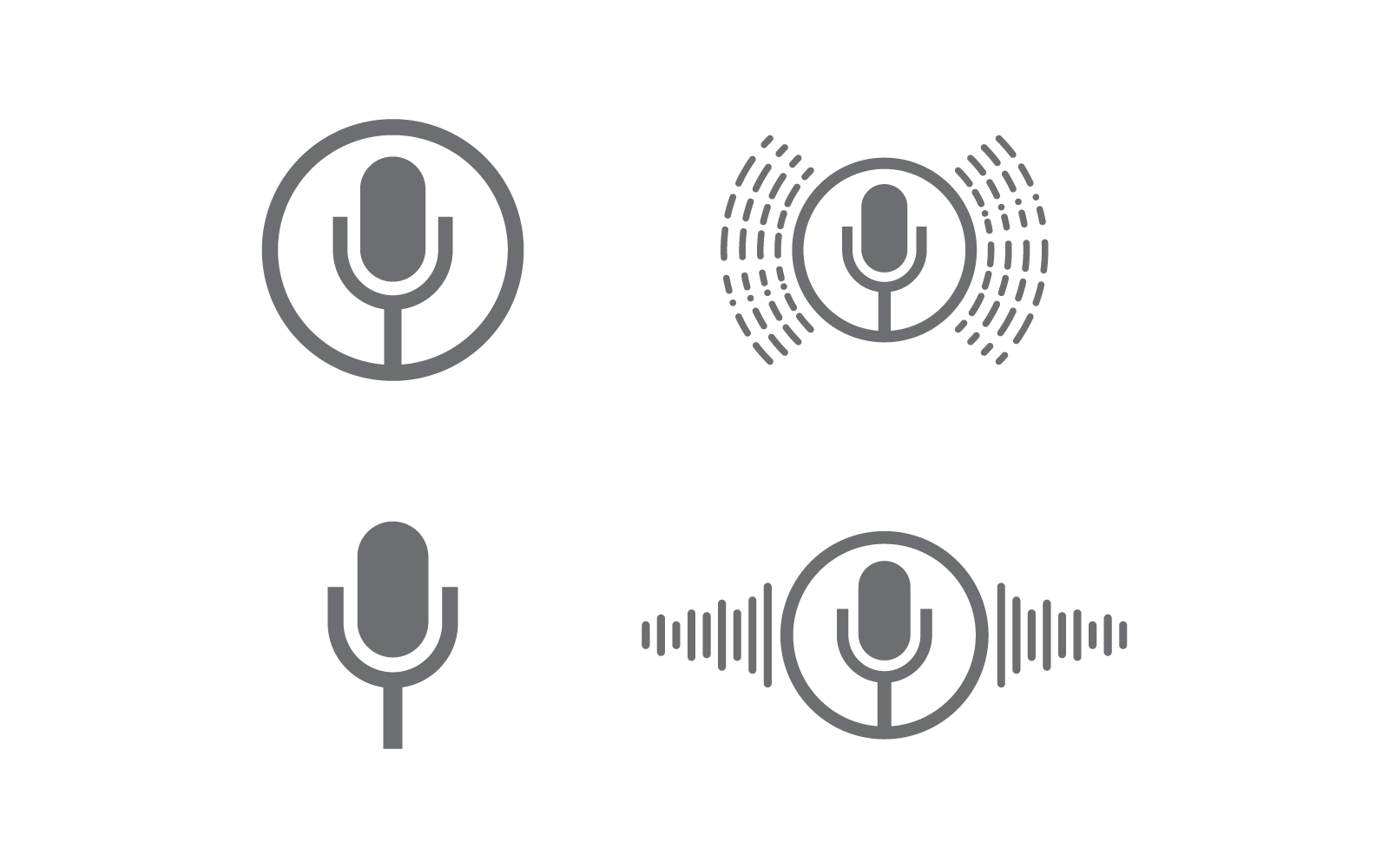Microphone music logo vector illustration template