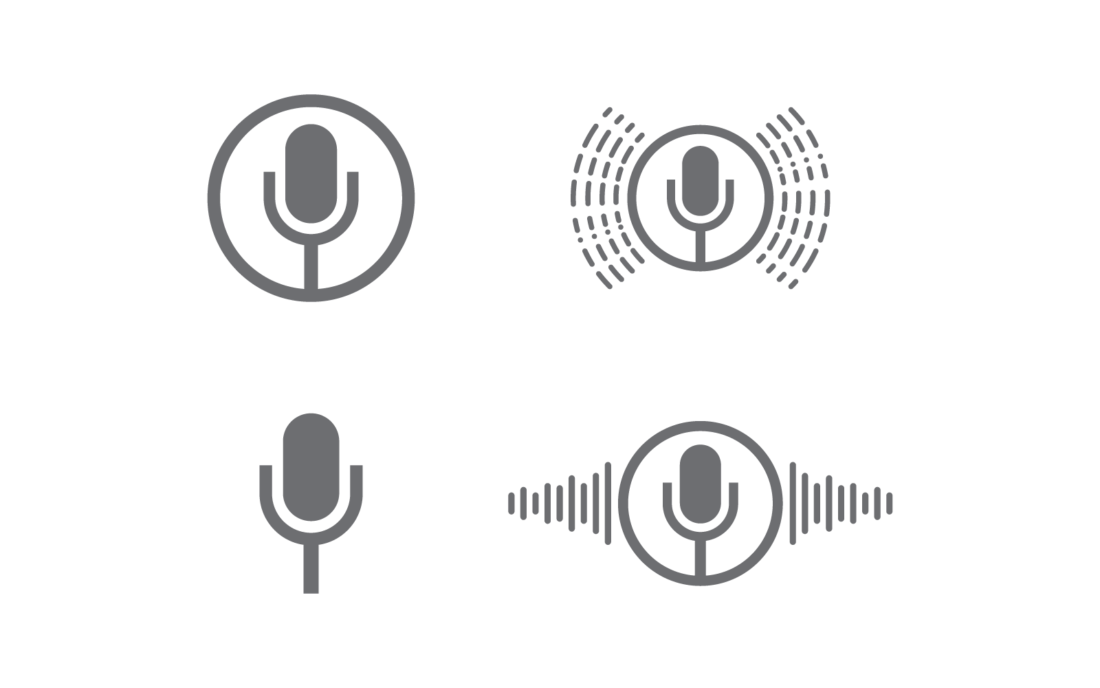 Modèle d&amp;#39;illustration vectorielle de logo de musique de microphone
