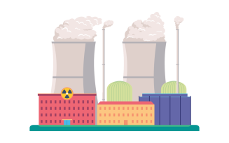 Nuclear Power Plant Vector Illustration