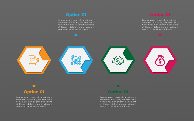 Polygon style business infographic design. Infographic Element