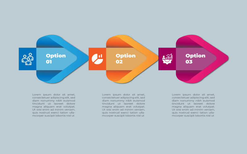Simple 3 step vector infographic design. Infographic Element