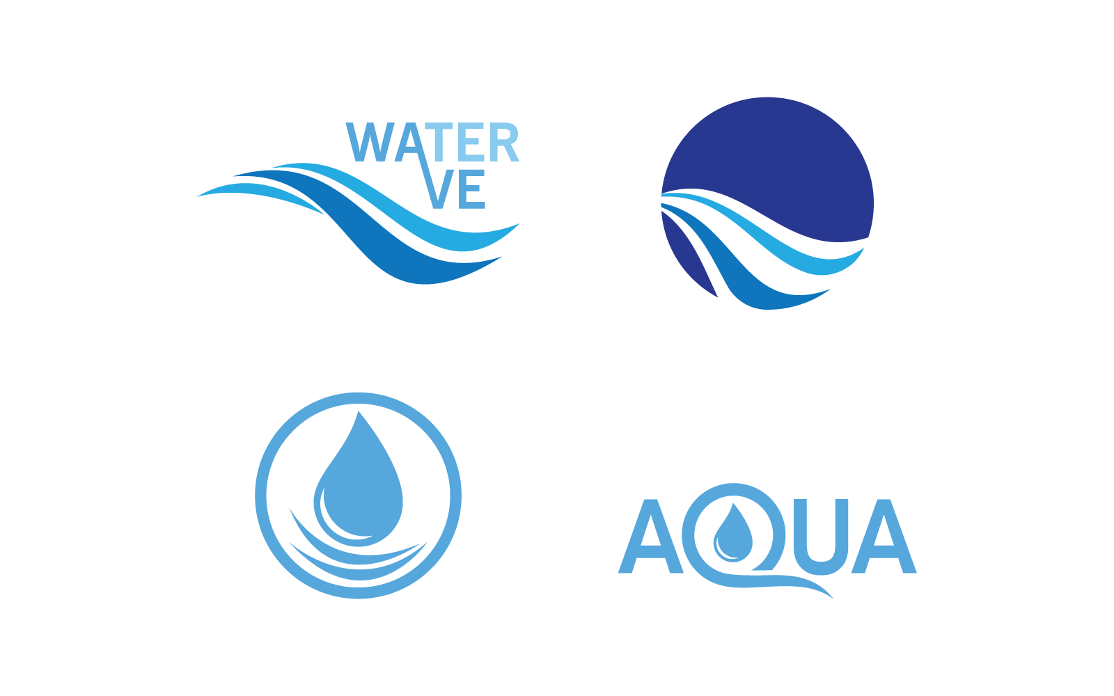 Su Dalgası illüstrasyon logo vektör simgesi