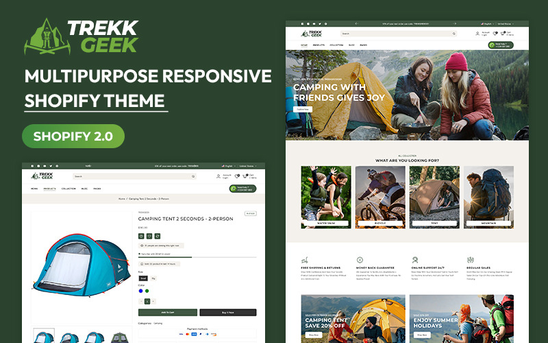 Trekk Geek - Tour Adventure Trekking & Camping, Hiking Multipurpose Shopify 2.0 Responsive Theme Shopify Theme