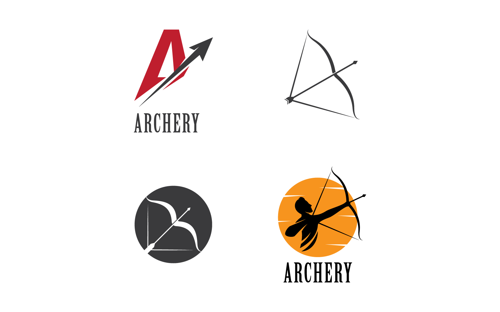 Archery logo vector flat design Logo Template