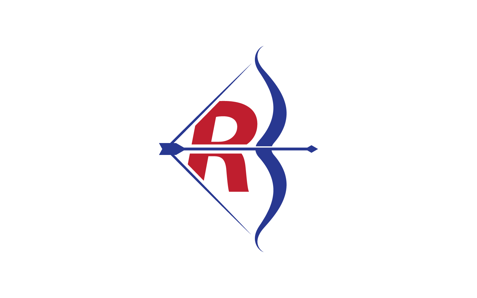 Archery logo With R initial letter vector illustration