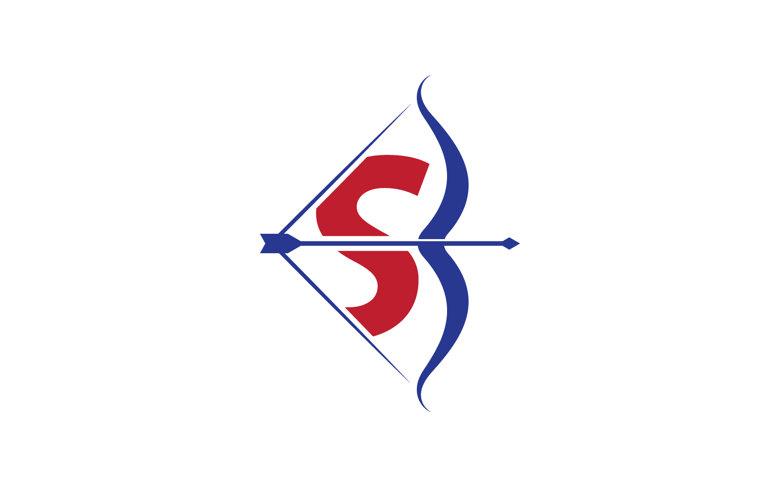 Archery logo With S initial letter vector ilustration flat design