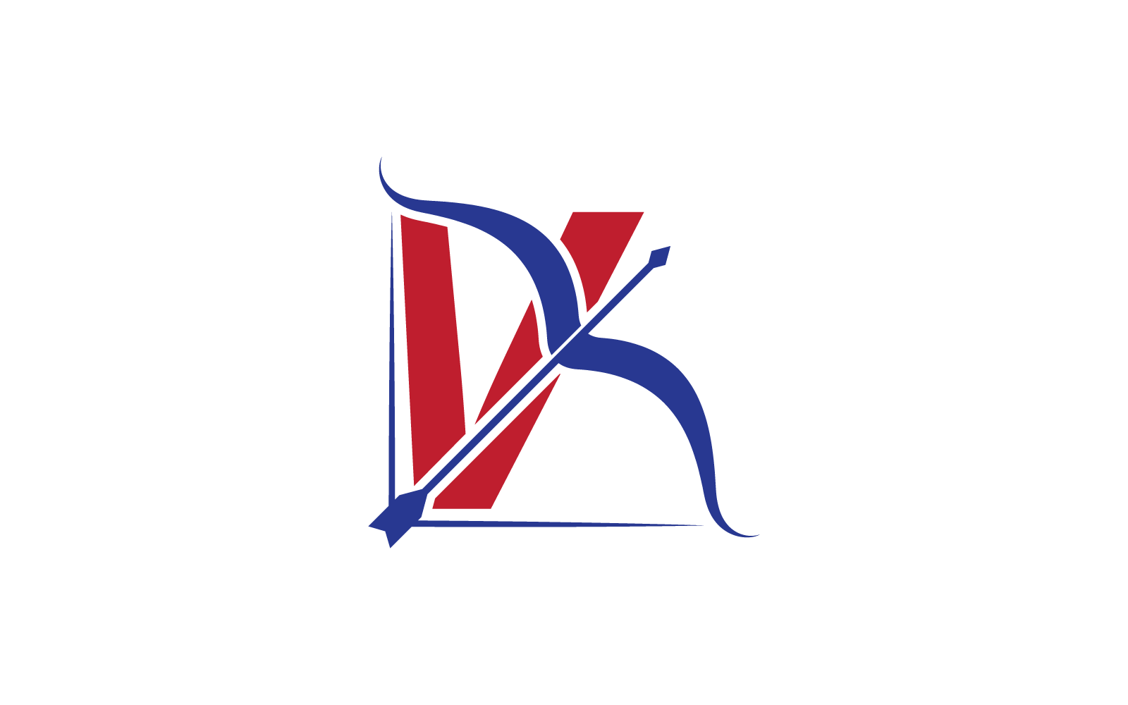 Archery logo With V initial letter vector ilustration flat design