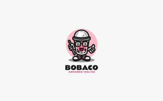 Boba Mascot Cartoon Logo Style