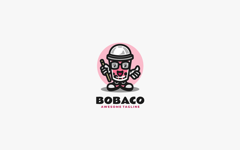 Boba Mascot Cartoon Logo Style Logo Template