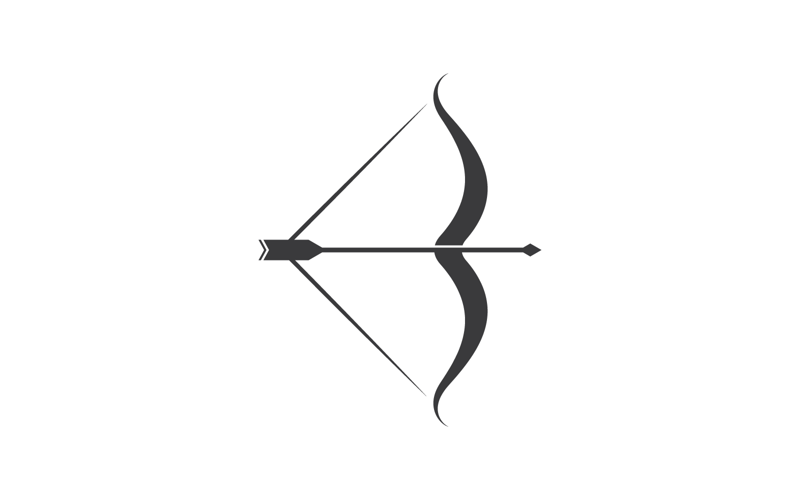 Design piatto dell&amp;#39;icona vettoriale del logo di tiro con l&amp;#39;arco