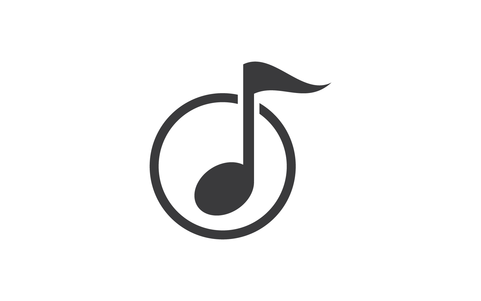 Diseño de ilustración de vector de logotipo de nota musical