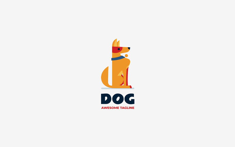 Dog Flat Modern Logo Design Logo Template