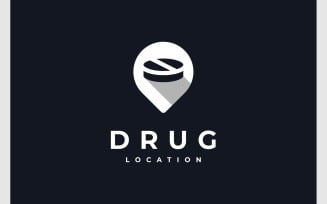 Drug Medicine Pin Map Location Logo