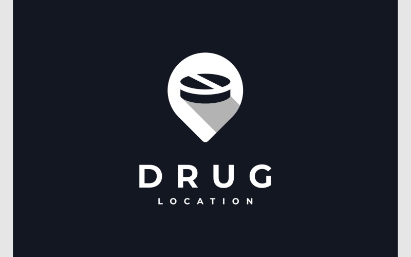 Drug Medicine Pin Map Location Logo Logo Template