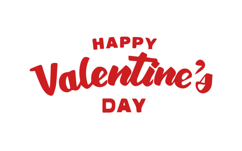 Free Happy Valentines Day hand drawn lettering on white background Vector Graphic