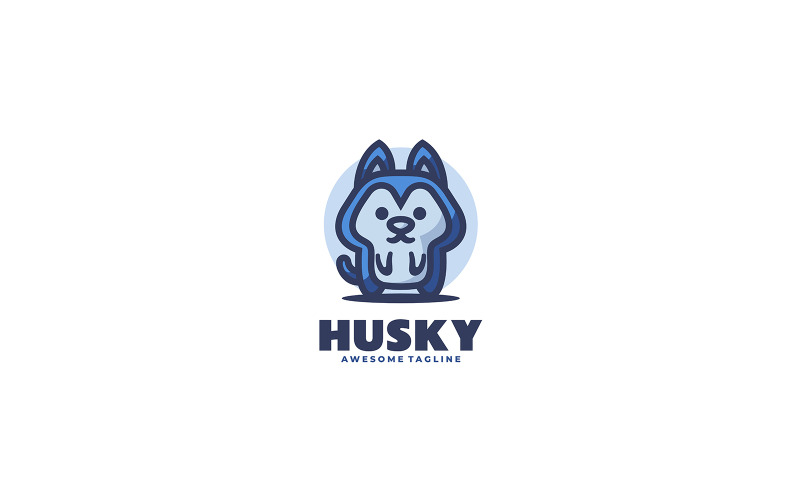 Husky Mascot Cartoon Logo 2 Logo Template