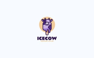 Ice Cow Mascot Cartoon Logo
