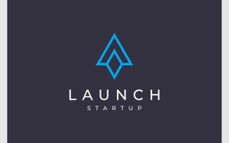 Letter A Startup Launch Simple Logo