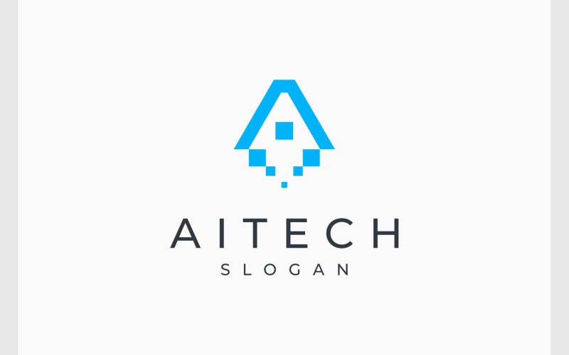 Letter A Technology Digital Logo Logo Template