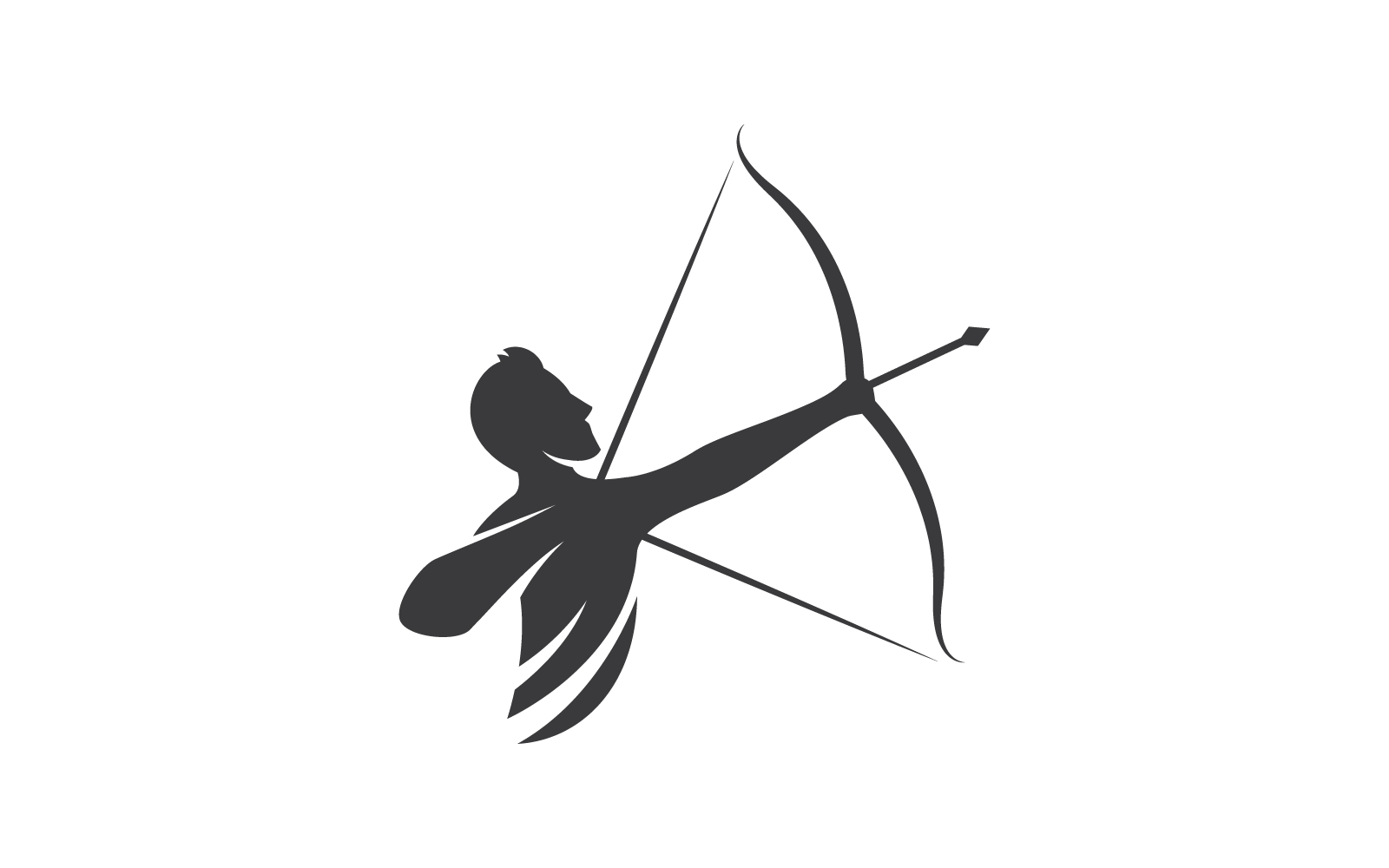 Okçuluk logo vektör simgesi tasarımı