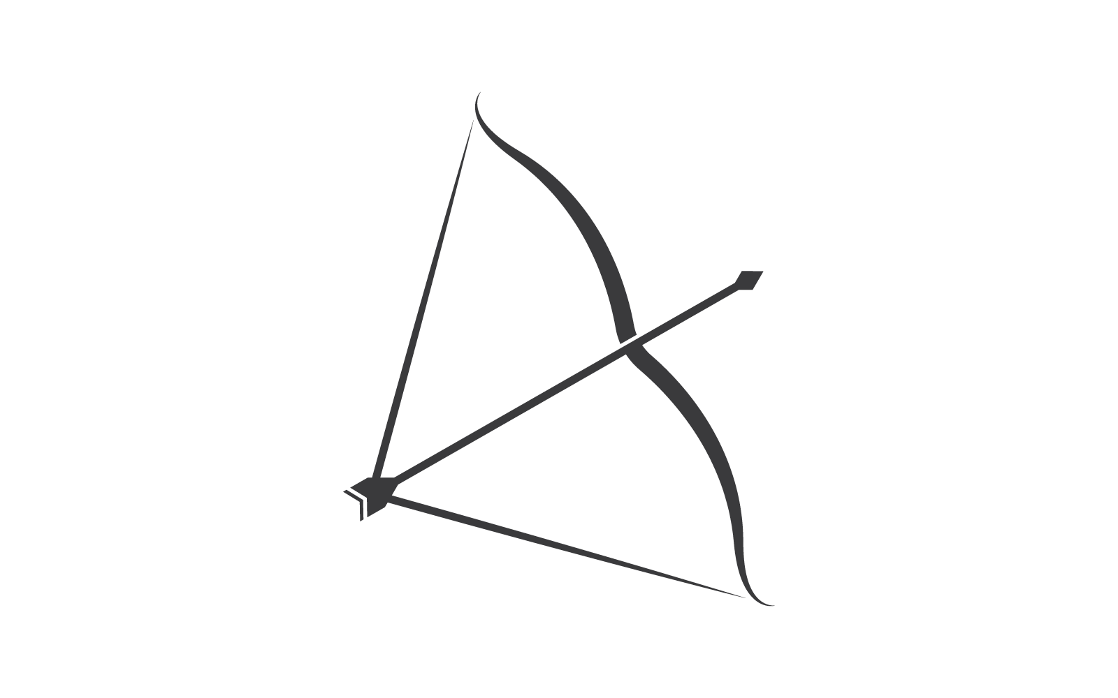 Okçuluk logosu vektör illüstrasyonu düz tasarımı