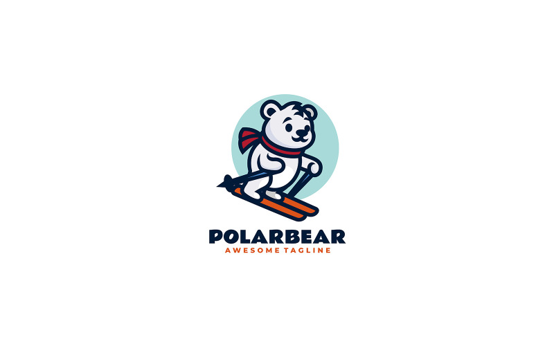 Polar Bear Mascot Cartoon Logo 3 Logo Template