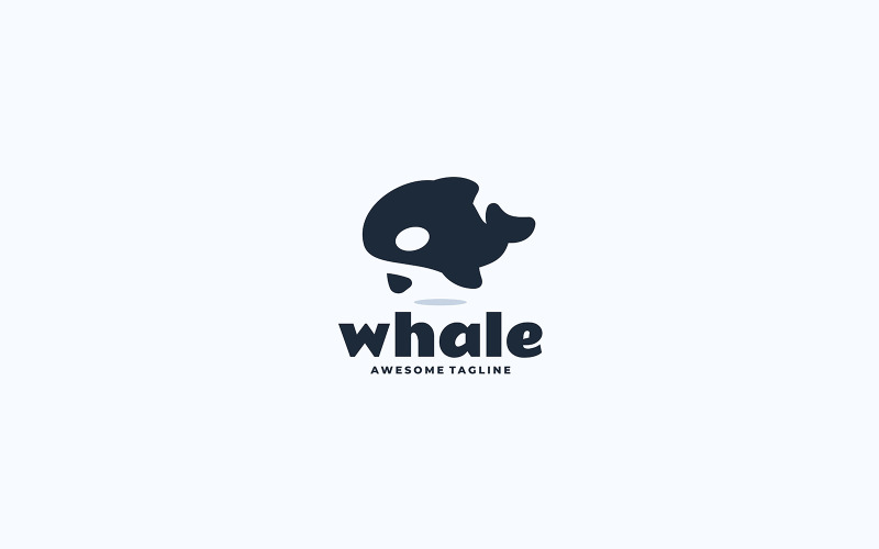 Whale Negative Space Logo 1 Logo Template