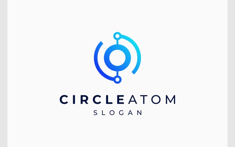 Atom Connection Molecule Circle Logo Logo Template
