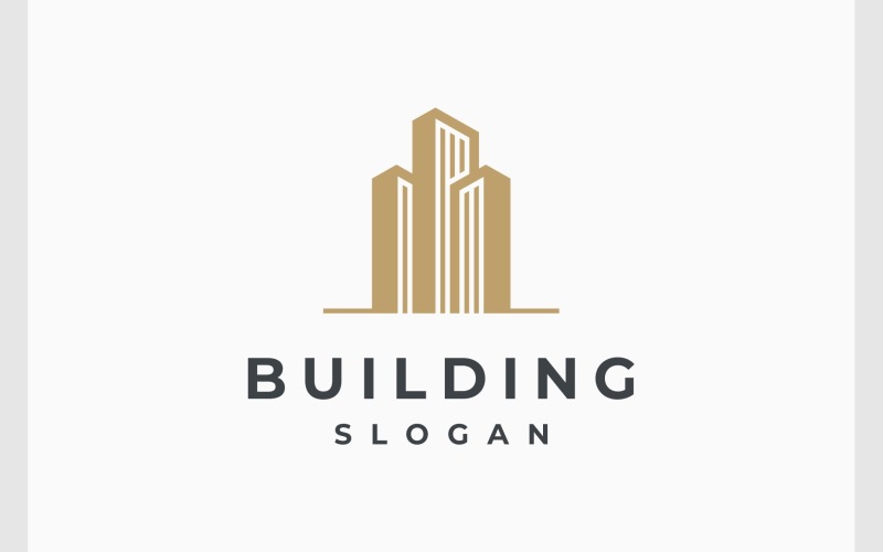 Building Apartment Real Estate Gold Luxury Logo Logo Template