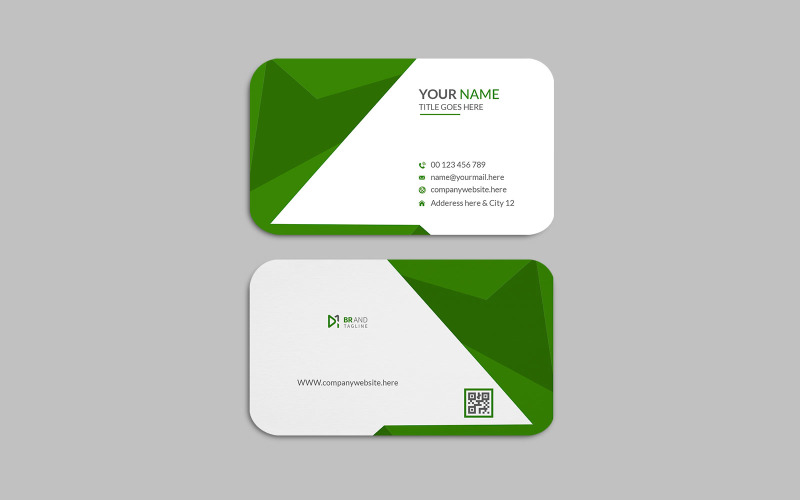 Elegant minimal green business card Corporate Identity