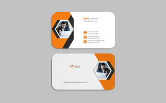 Elegant modern black and orange business card template
