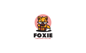 Fox Gift Mascot Cartoon Logo