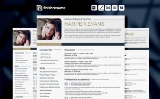 Group fitness instructor Resume Template | Finish Resume
