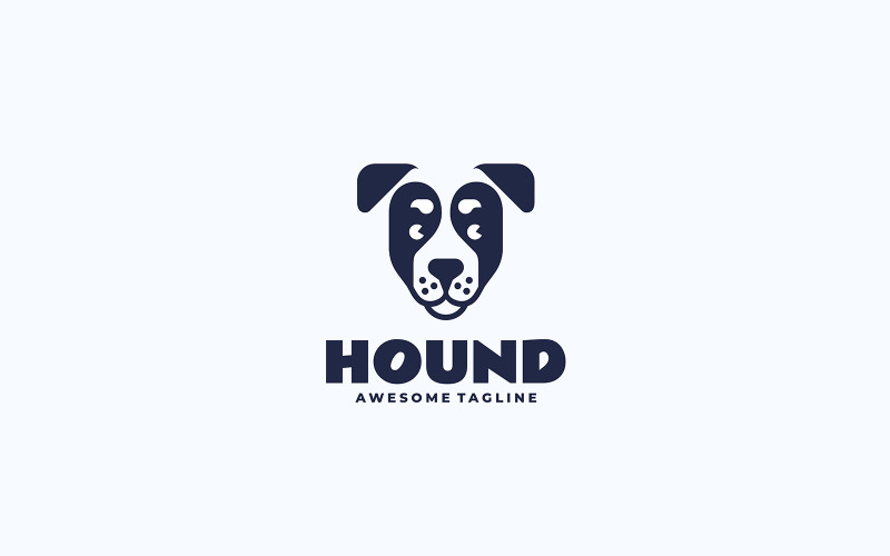 Hound Negative Space Logo Logo Template