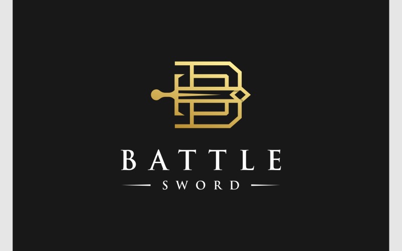 Letter B Sword Knight Luxury Logo Logo Template