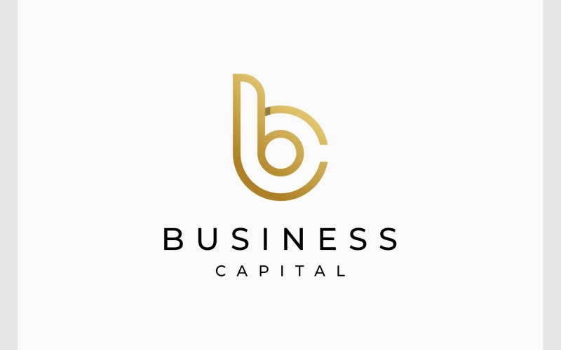 Letter BC CB Gold Luxury Simple Logo Logo Template