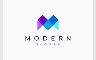Letter M Mosaic Modern Monogram Logo