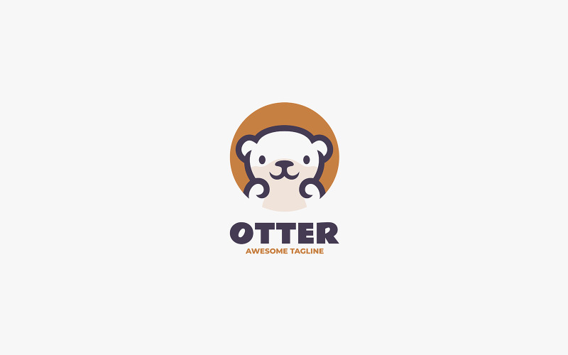 Otter Line Art Logo Style Logo Template
