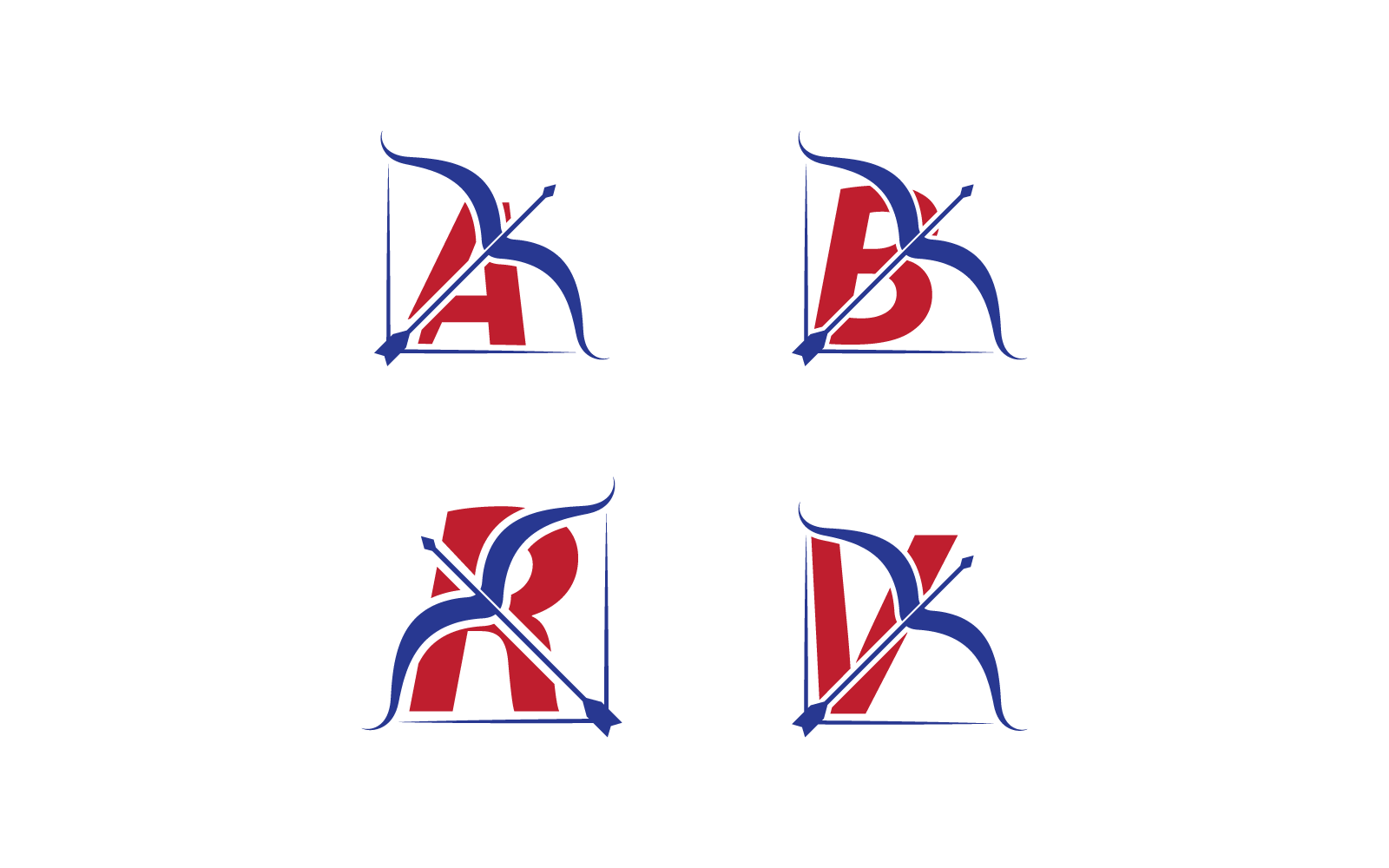 Bogenschießen-Logo-Symbol, Vektorgrafik, flaches Design
