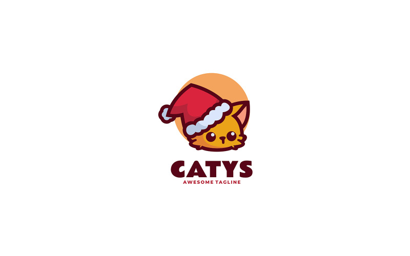 Cat Hat Mascot Cartoon Logo Logo Template
