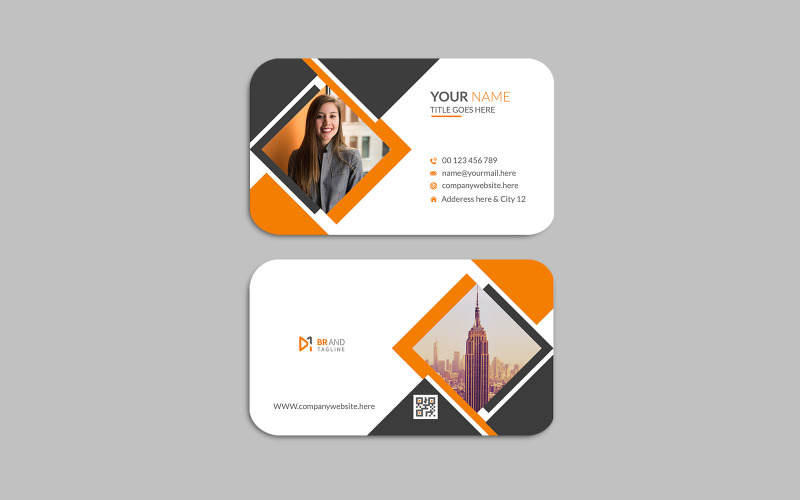 Clean and modern name card design template Corporate Identity