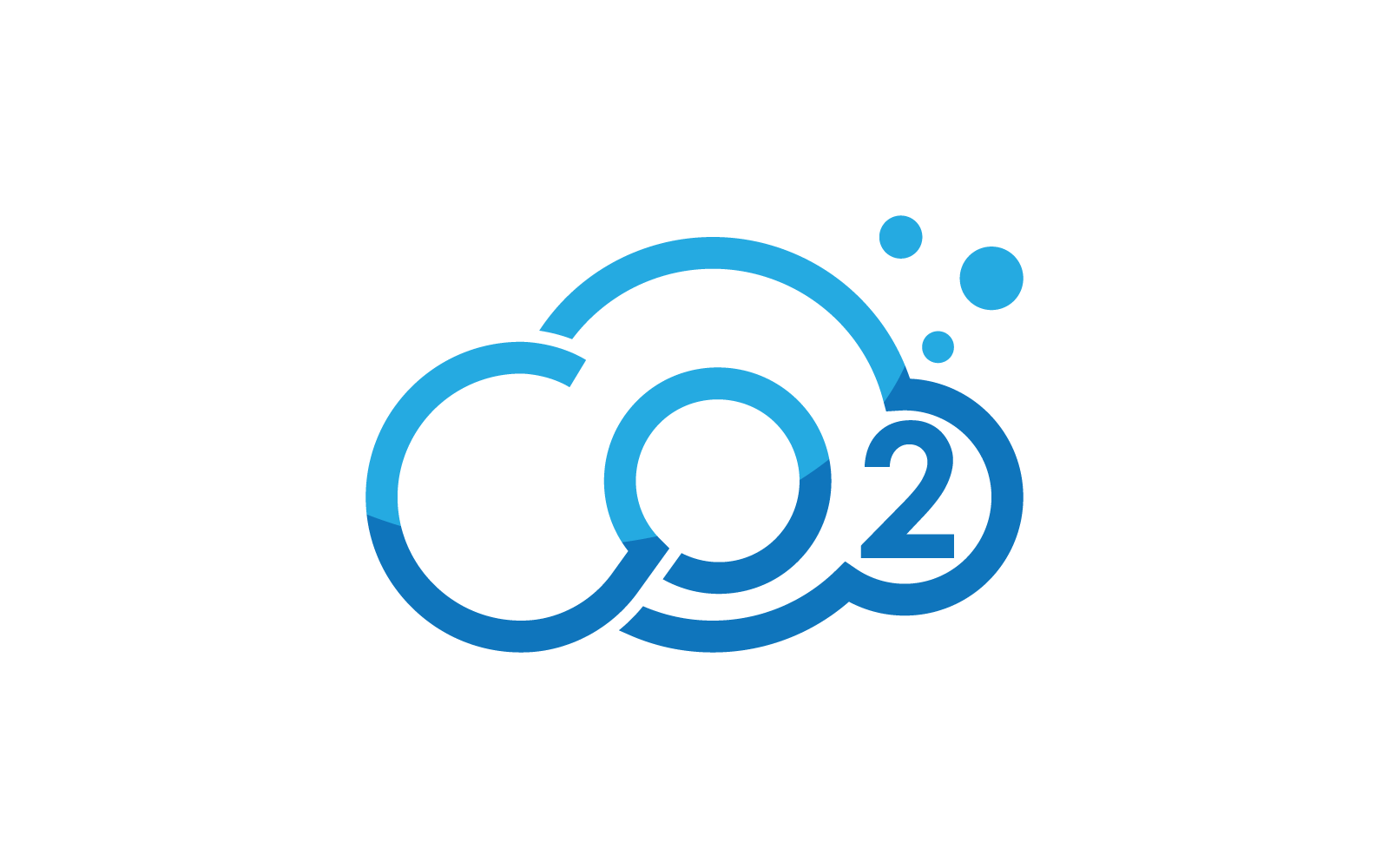 Co2 Carbon dioxide logo flat design