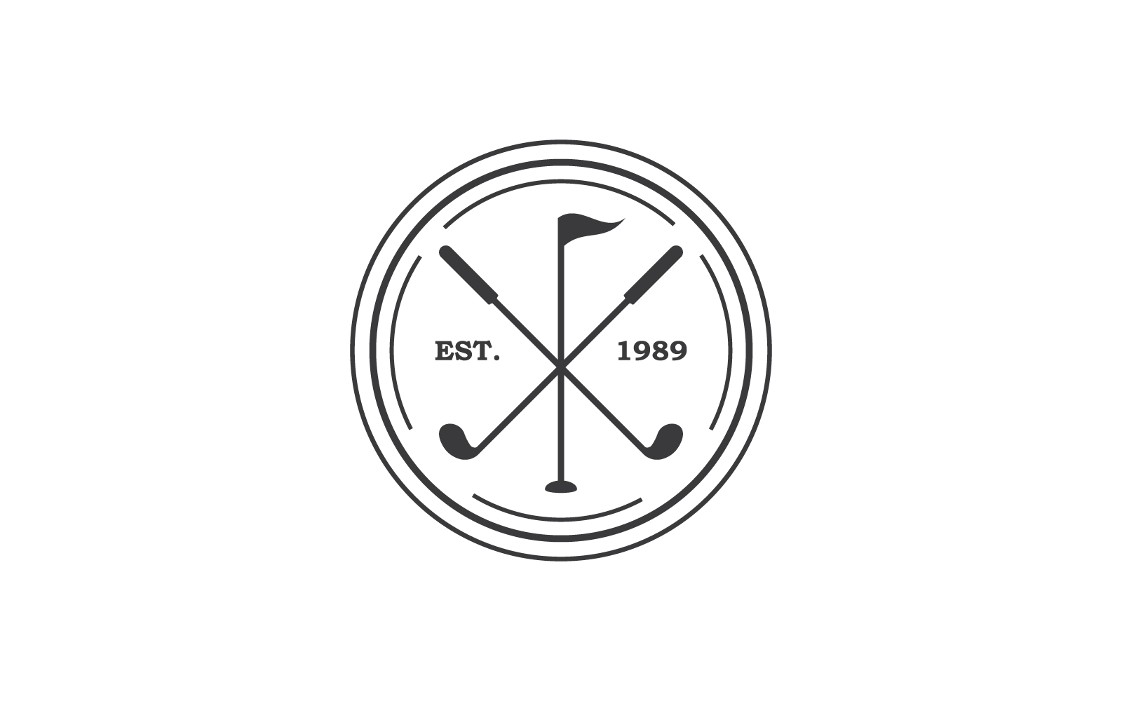 Design de ilustração vetorial de ícone de logotipo de golfe