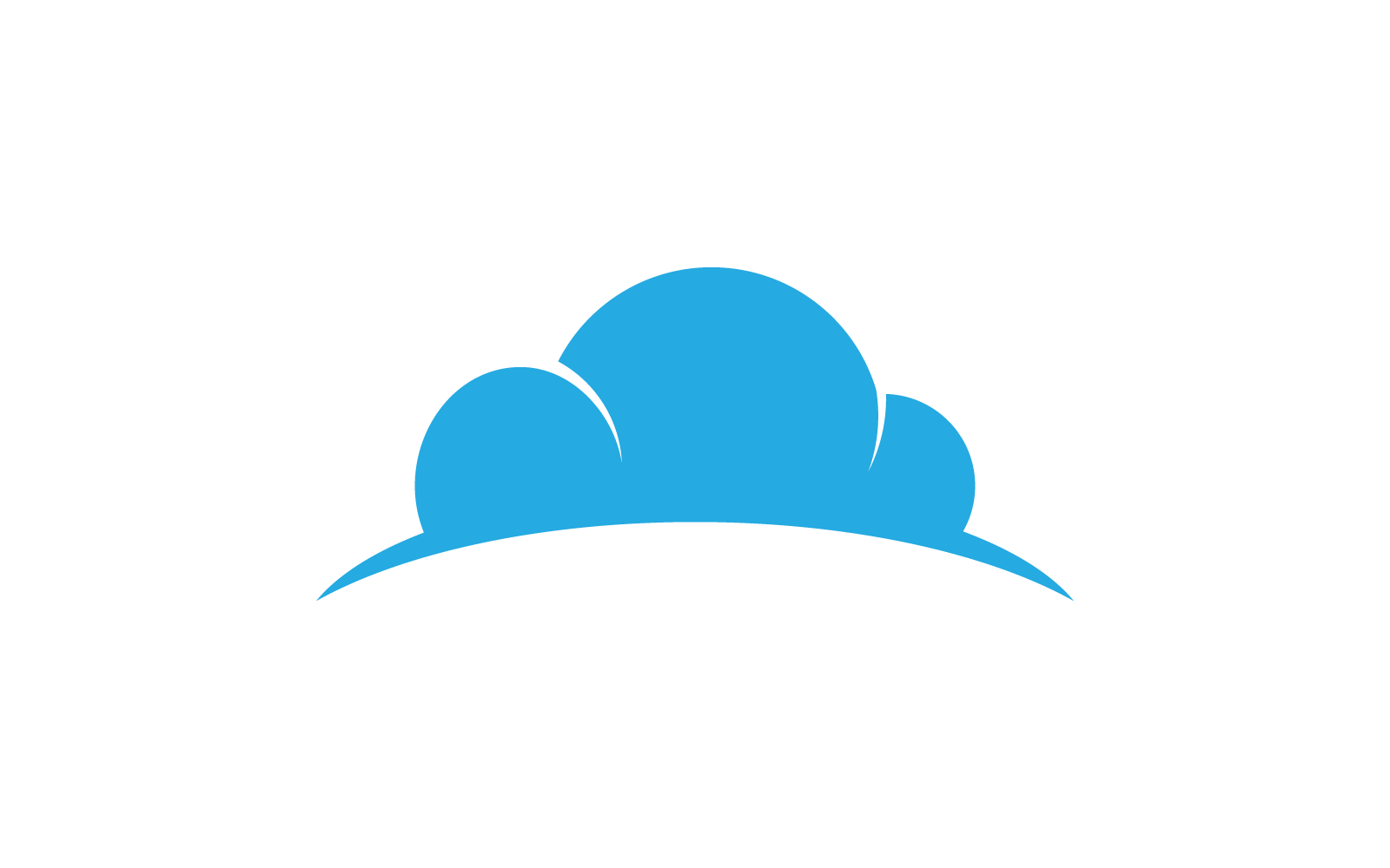 Diseño plano del vector del icono del logotipo de la ilustración de la nube