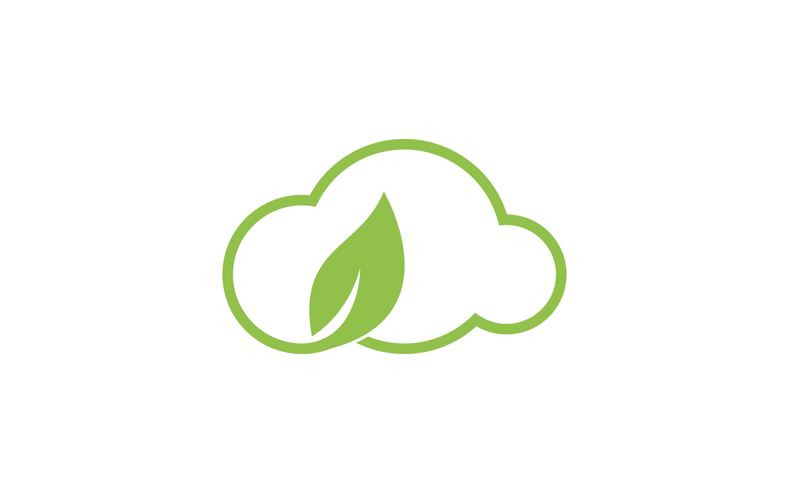 Eco cloud illustration logo design