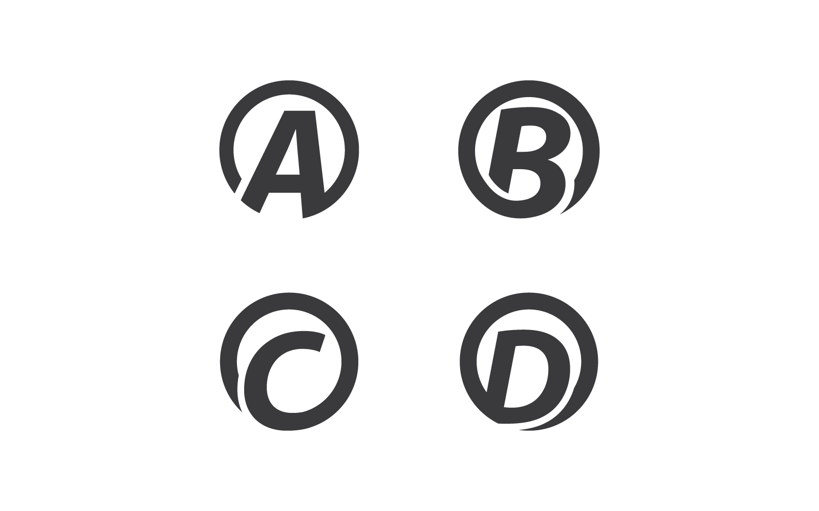 Modern Initial letter alphabet font illustration template